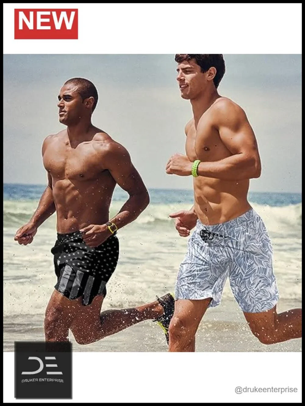 Quick Dry Board Shorts Swim Trunks with Mesh Brief Lining